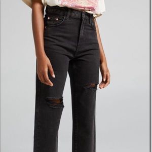 Distressed mom jeans